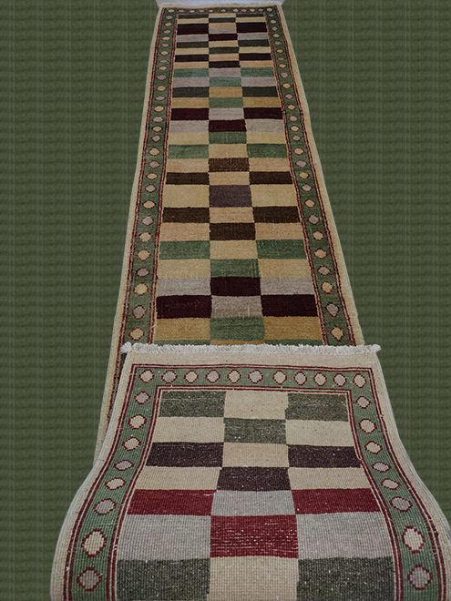 1'10" X 10'0"Woolen Handmade Pakistani Runner Rug – 1'10" × 10'
