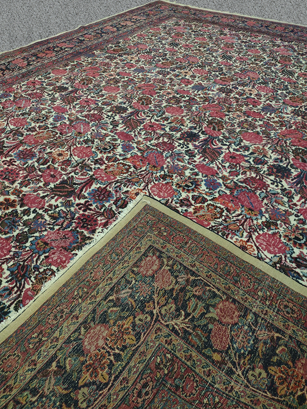 11'0" X 14'5" Woolen Handmade Persian Mashad Floral Area Rug – 11' × 14'5"