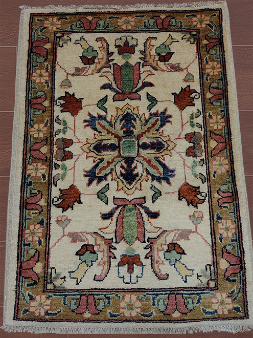 2' 1" X 3' 0" Pakistan Peshawar Genuine Hand Woven Woolen Rug – 2'1" × 3'