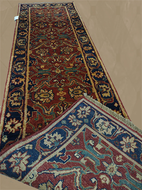 2' 5" X 9' 2" Hand Woven Indian Floral Runner Rug – 2'5" × 9'2"