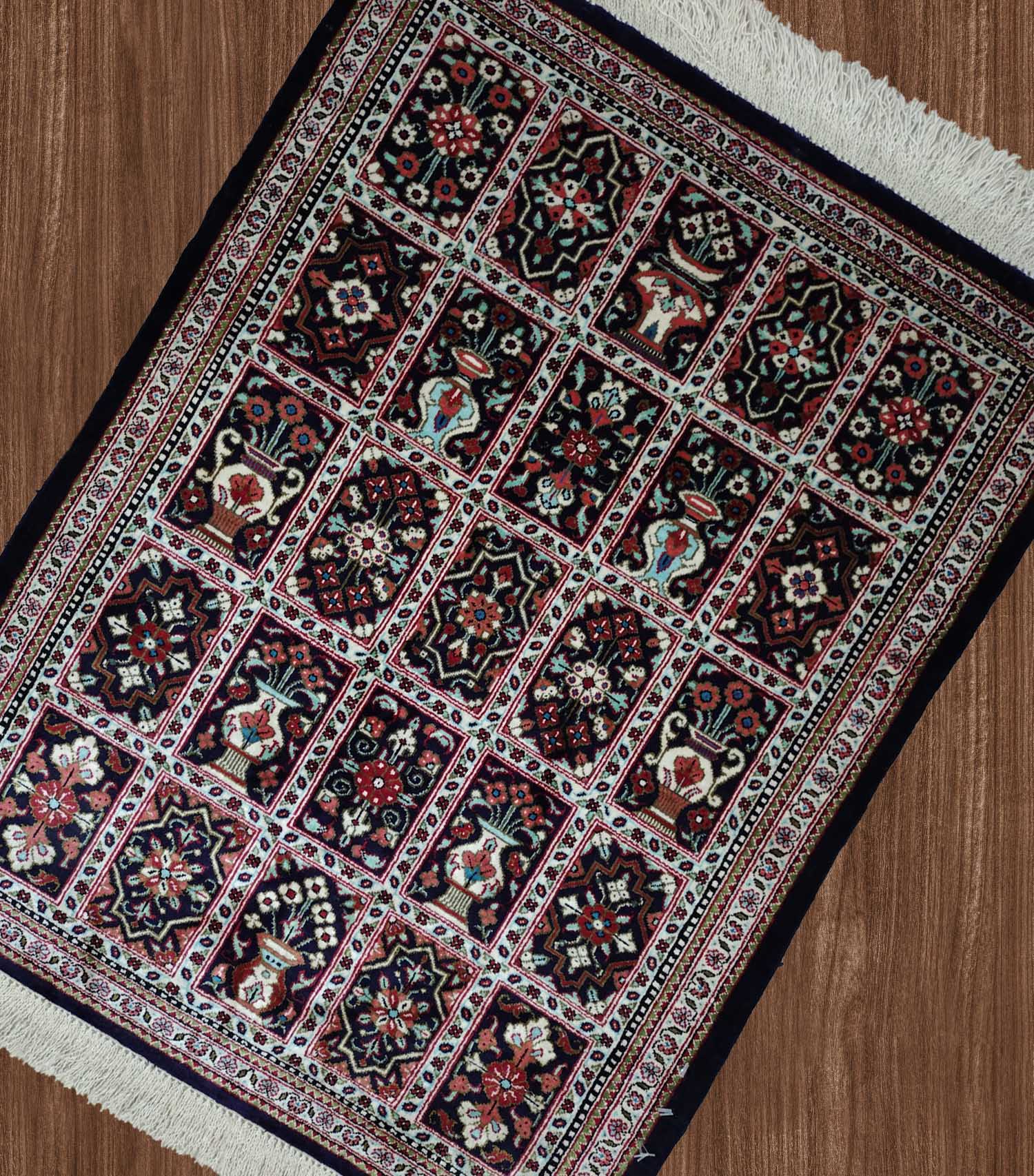 2'0"X2'7" Persian Qum/Silk Handmade Motif/Modern Smaller Area Rug – 2' × 2'7"