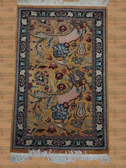 2'1" X 4'0" Pakistani Floral Handmade Small Area Rug – 2'1" × 4'
