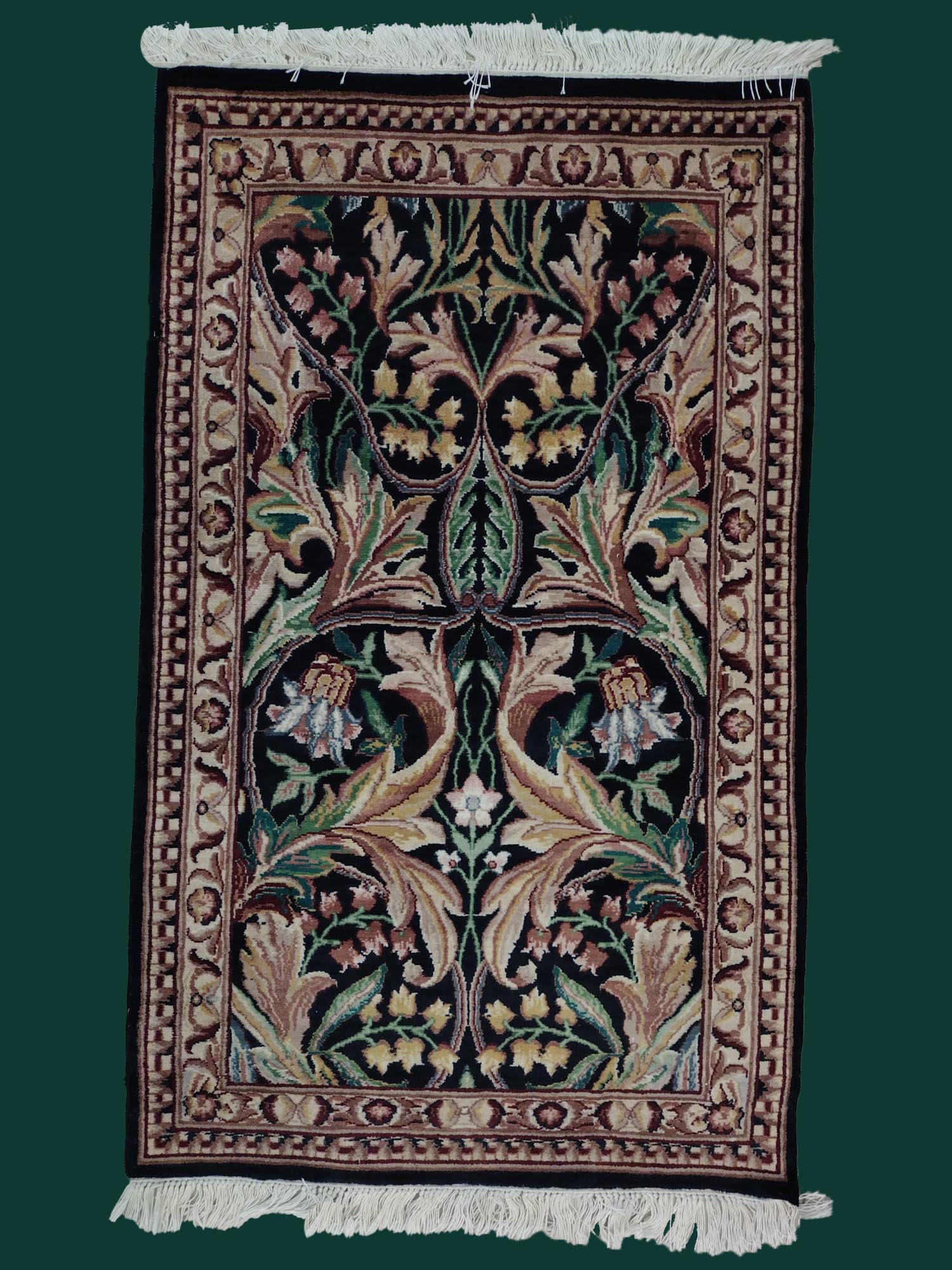 2'6"X4'1" Pakistan William Morris Pinkish Brown And Black Small Area Rug-GL 1980 – 2'6" × 4'1"
