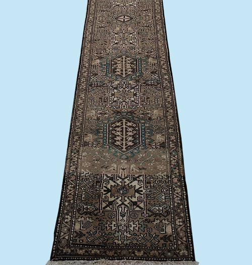 2'7"X12'00" Antique Persian Kharaje Geometric Handmade woolen Runner Rug – 2'7" × 12'