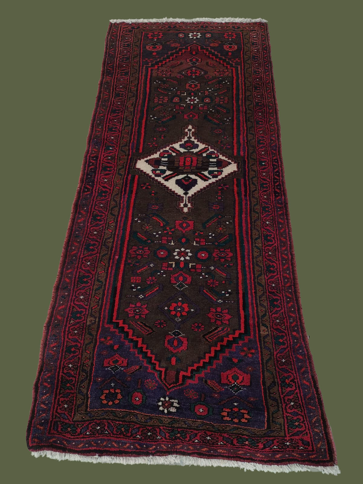 2'X6.5' Hamadan Persian Handmade Curb House Vintage Runner Rug – 2' × 6.5'