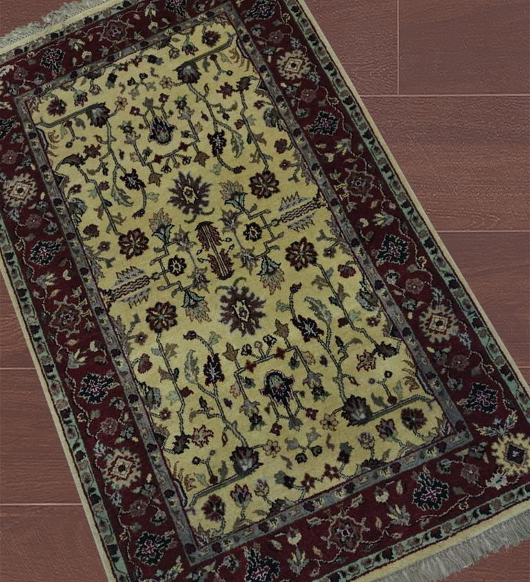 3' 2" X 5' 1" India Mahal Hand Woven Rug – 3'2" × 5'1"
