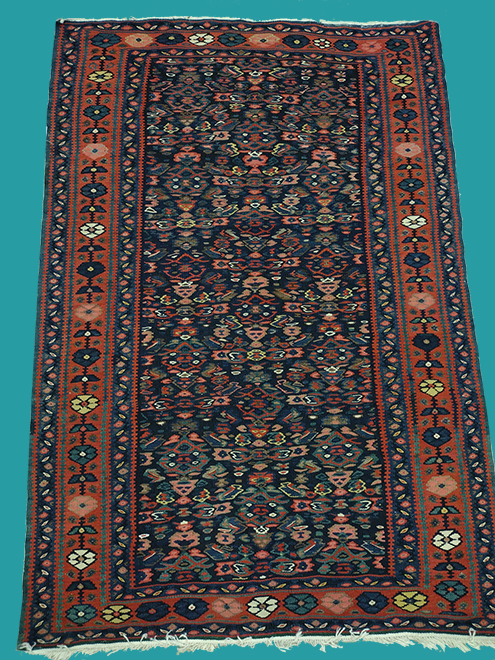 3' 4" X 4' 10"Irani Hand-Knotted Vintage Kilim Rug – 3'4" × 4'10"