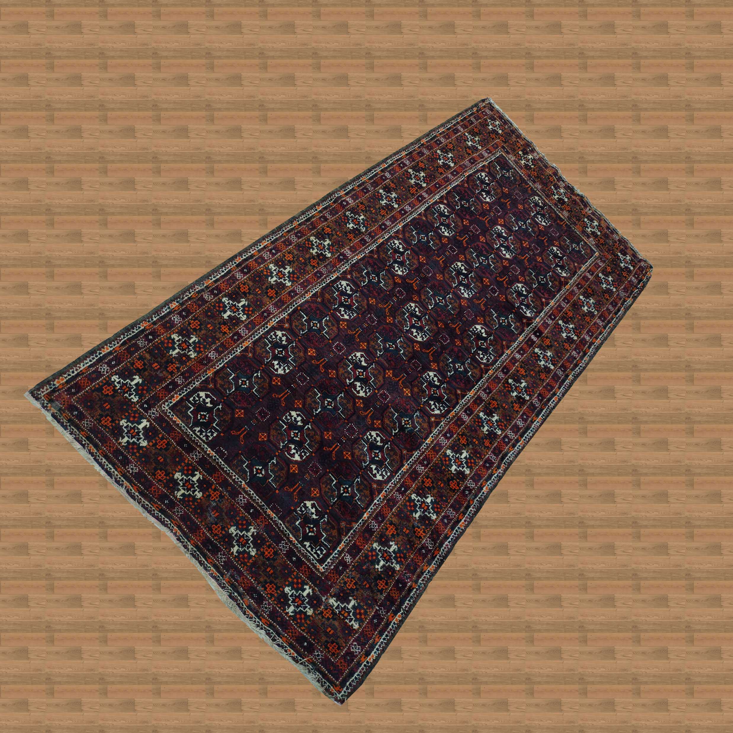 3'10"X7'10" Antique Afghan Handmade Unique Rug – 3'10" × 7'10"