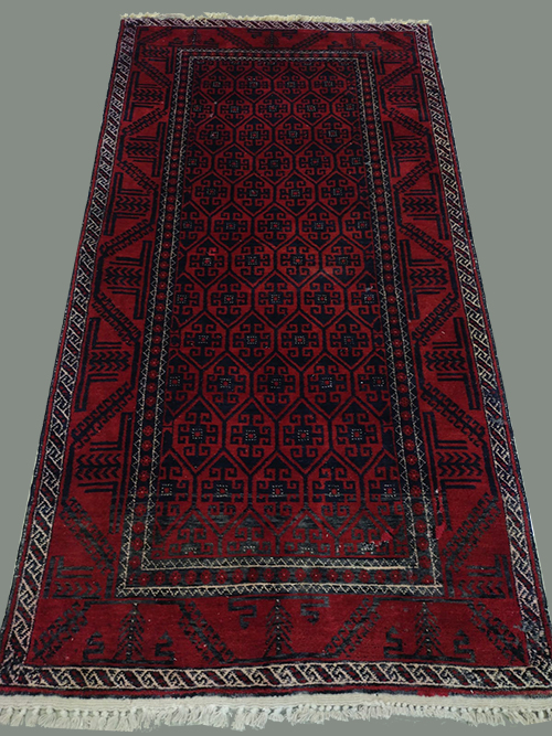 3'10"x7'3" Persian Baloch Handmade Runner Rug – 3'10" × 7'3"