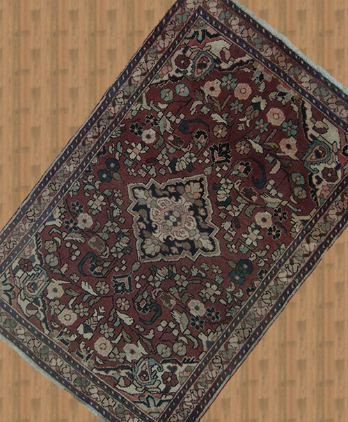 3'11"x6'4" Persian Handmade Red And Blue Area Rug – 3'11" × 6'4"