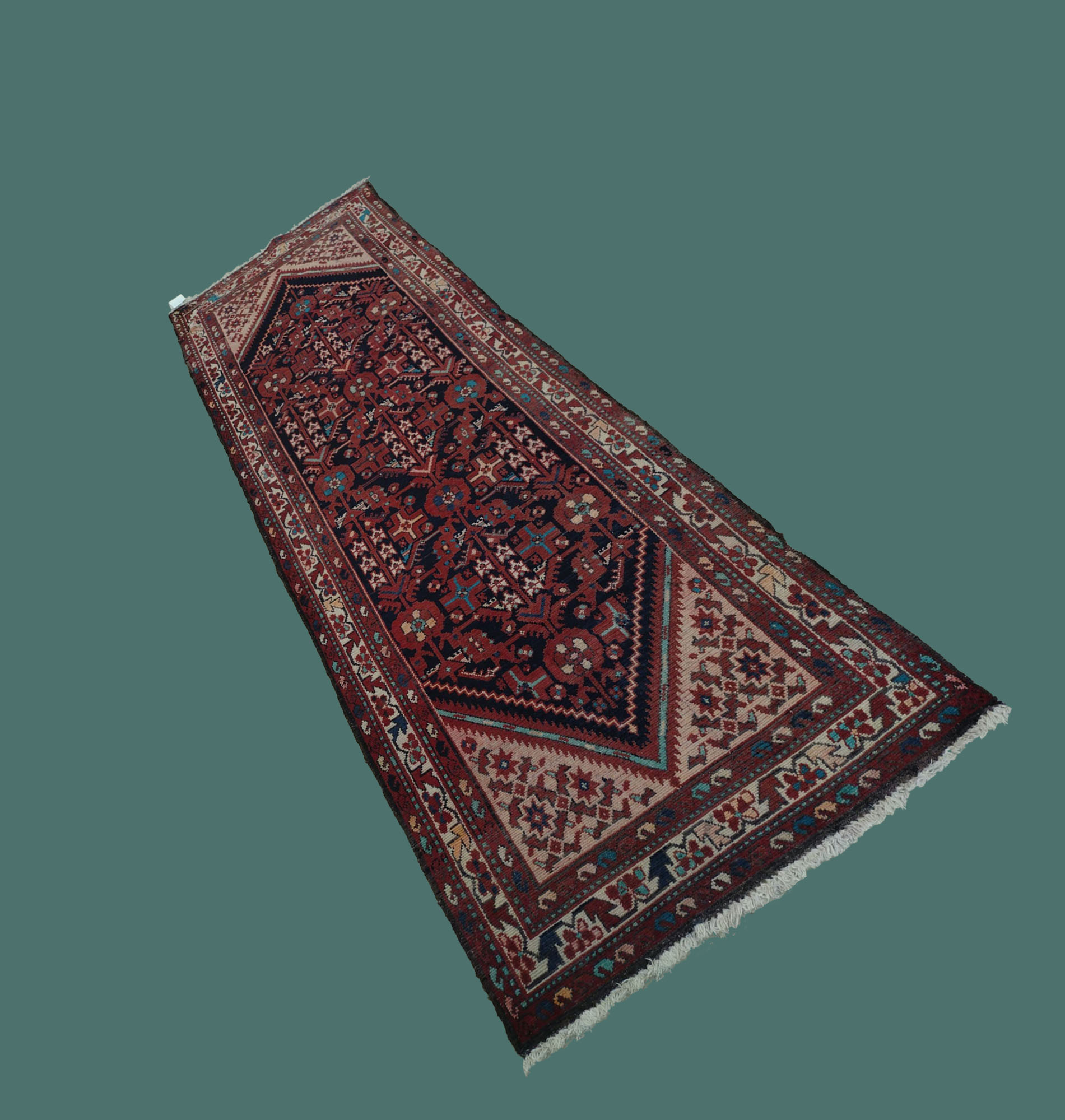 3'3"X10'5" Hamadan Persian Hand knotted Runner Rug – 3'3" × 10'5"