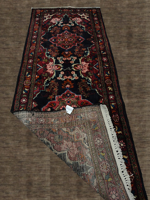 3.5'X9' Persian Handmade Red And Black Runner Rug – 3.5' × 9'