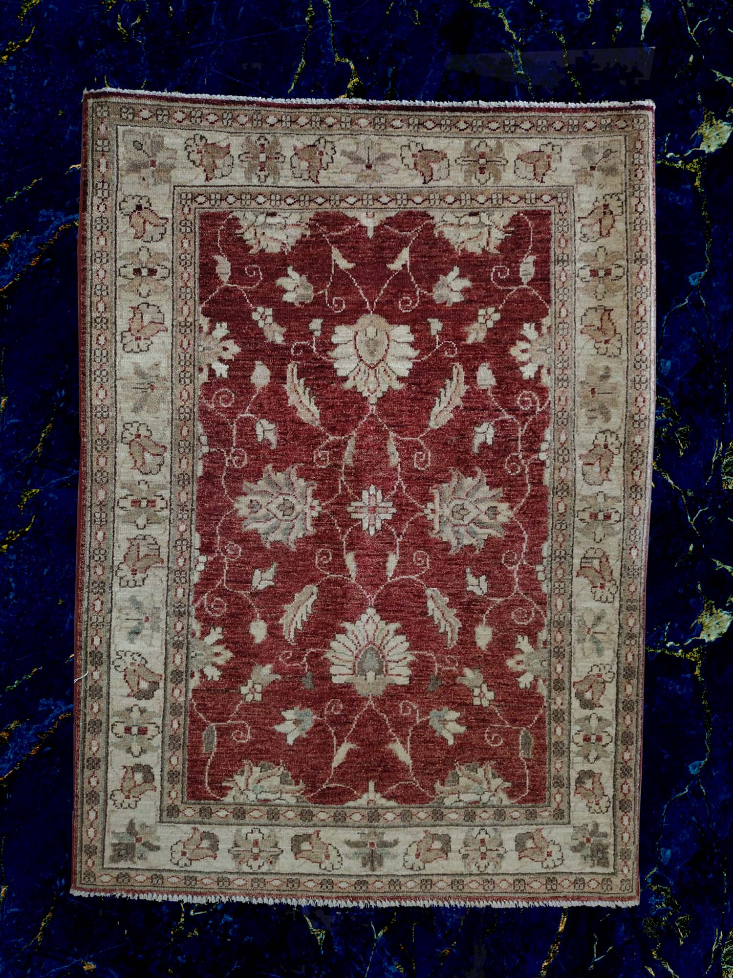 3X5 Oushak Pakistan Handmade Red/Beige Floral Area Rug – 3' × 5'