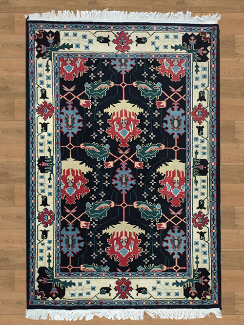 4'0"X 6'0" Woolen Handmade Indian Carpet – 4' × 6'