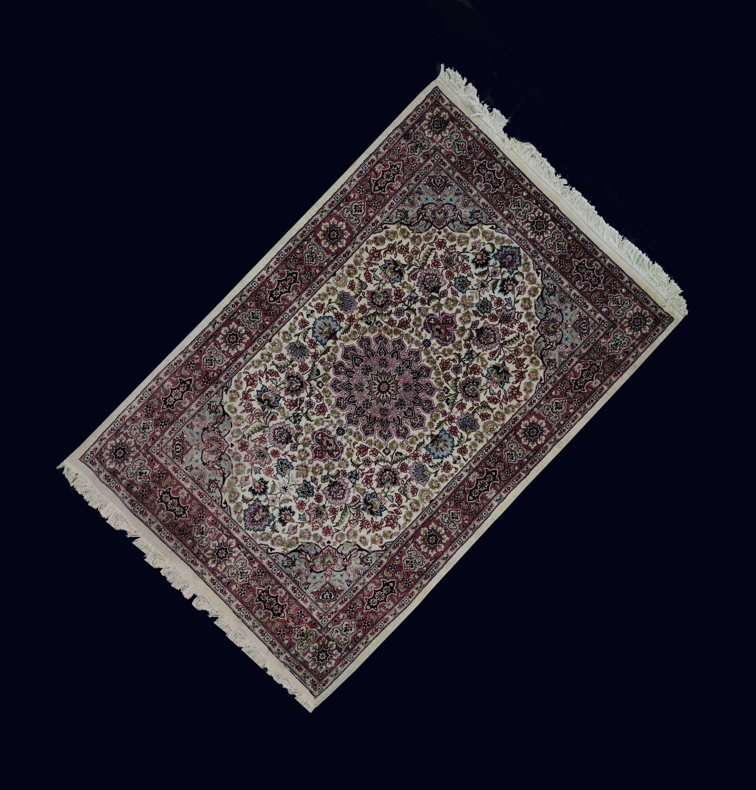 4'7"x6'11" Pakistan Handmade Vibrant Colors Floral Area Rug – 4'7" × 6'11"