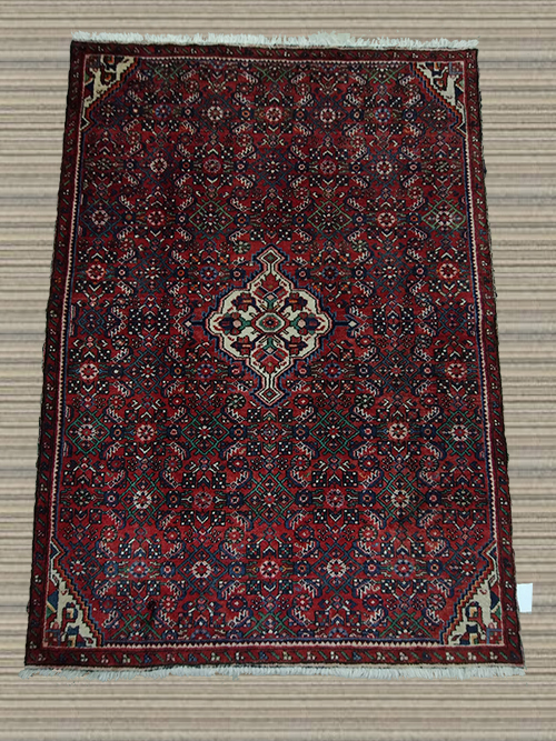 4'8"X6'6" Persian Mahal Red and Black Medallion Rug – 4'8" × 6'6"