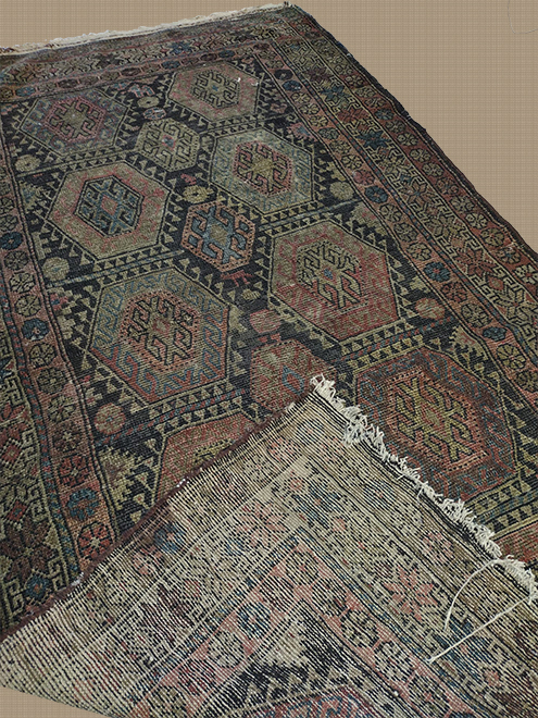 4'X7' Hand Woven Persian Hamadan Vintage Geometric Rug – 4' × 7'
