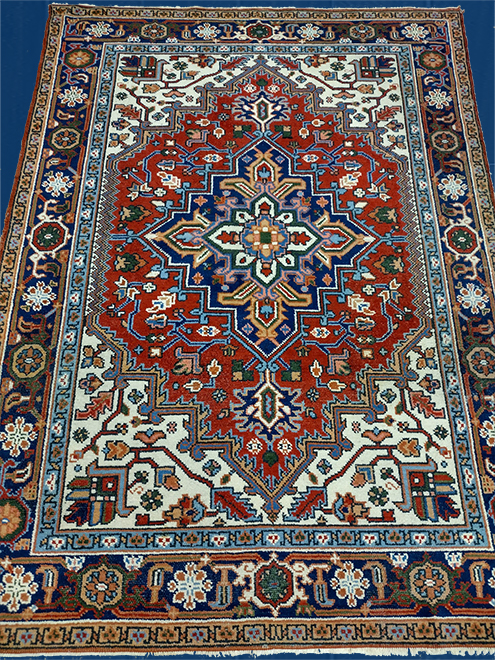 5'00" X 7'6" Persian Heriz Hand Woven Area Rug – 5' × 7'6"