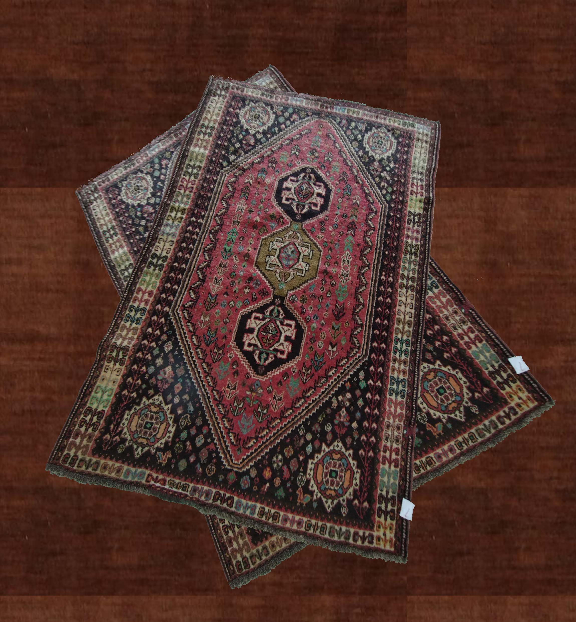 5'3"X8'4" Persian Shiraz Handmade Red And Brown Vintage Area Rug – 5'3" × 8'4"