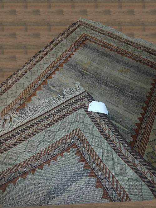 5'4" X 6'2" Persian HandMade Natural Gray And Dark Gray Rug – 5'4" × 6'2"