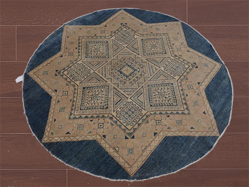 5'4"X5'4"Pakistan Handmade Round Area Rug – 5'4" × 5'4"