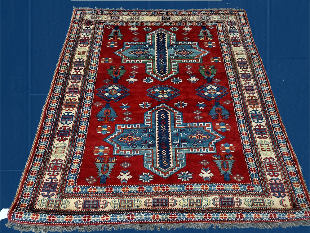 5'7" X6'8" Kazak Pakistani Wool Handmade Rug - GL235 – 5'7" × 6'8"