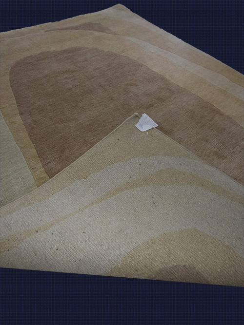 5'7"x7'10 Nepal Handmade Brown And Beige Abstract Area Rug-7104 – 5'7" × 7'10"