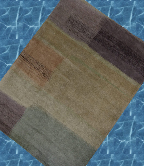 5'7"x7'10" Nepal multi-colored Handmade Modern Area Rug-7103 – 5'7" × 7'10"