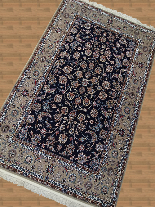 5'x8' Persian Isfahan Silk/Wool Rug – 5' × 8'