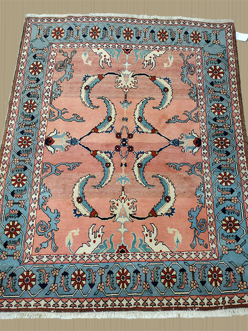 6'11"X7'7" Irani Heriz Handmade Woolen Rug – 6'11" × 7'7"