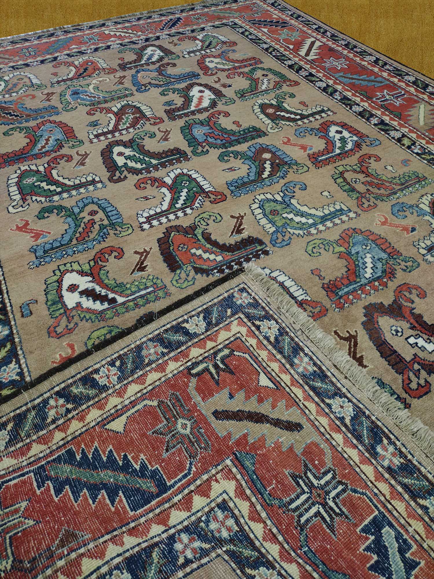 6'11"X9'6" Pakistan Tribal Handmade Area Rug – 6'11" × 9'6"
