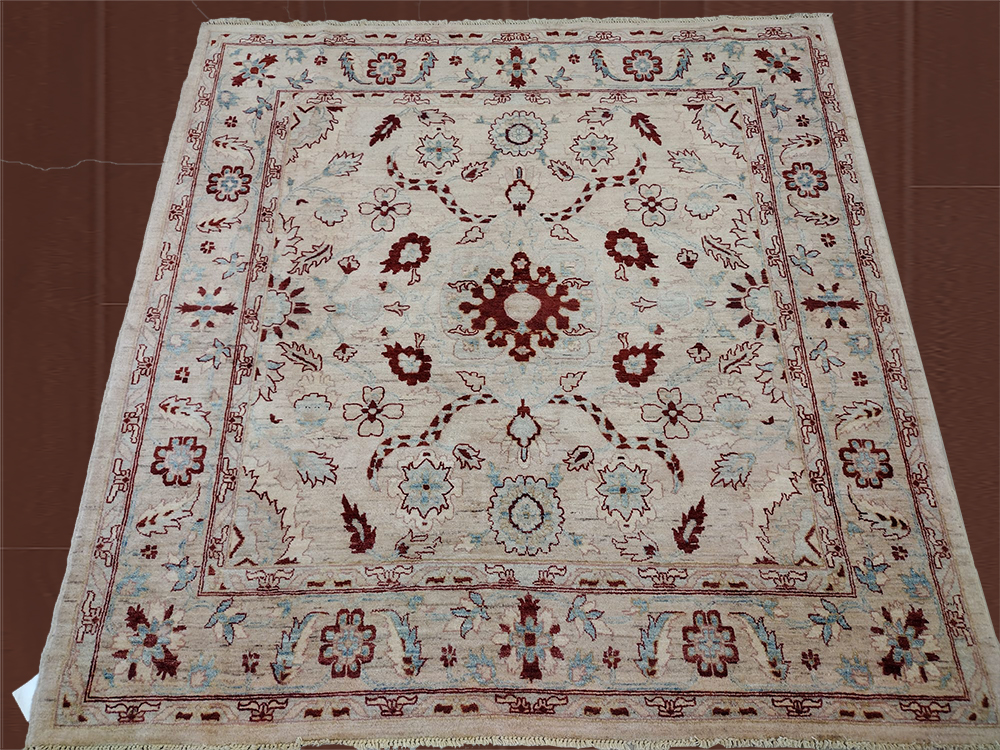 6'4" X 6'7" Pakistan Oushak Square Area Rug – 6'4" × 6'7"