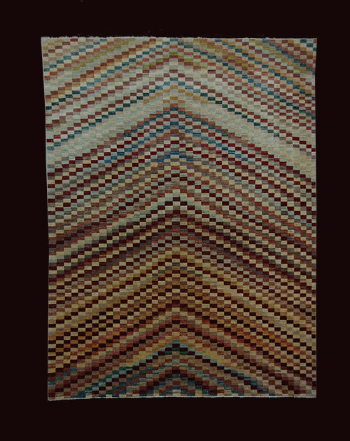 6'5"X9'3" Pakistani Handmade Diagonal Multi-Colored Area Rug – 6'5" × 9'3"