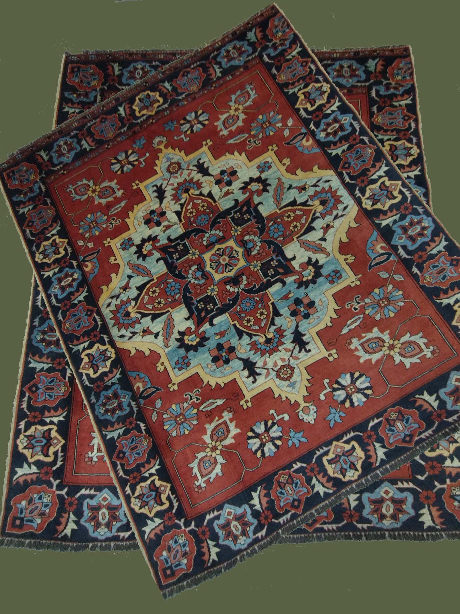 6'6"X8'8" Serapi Pakistan Hand Woven Large Medallion Area Rug – 6'6" × 8'8"