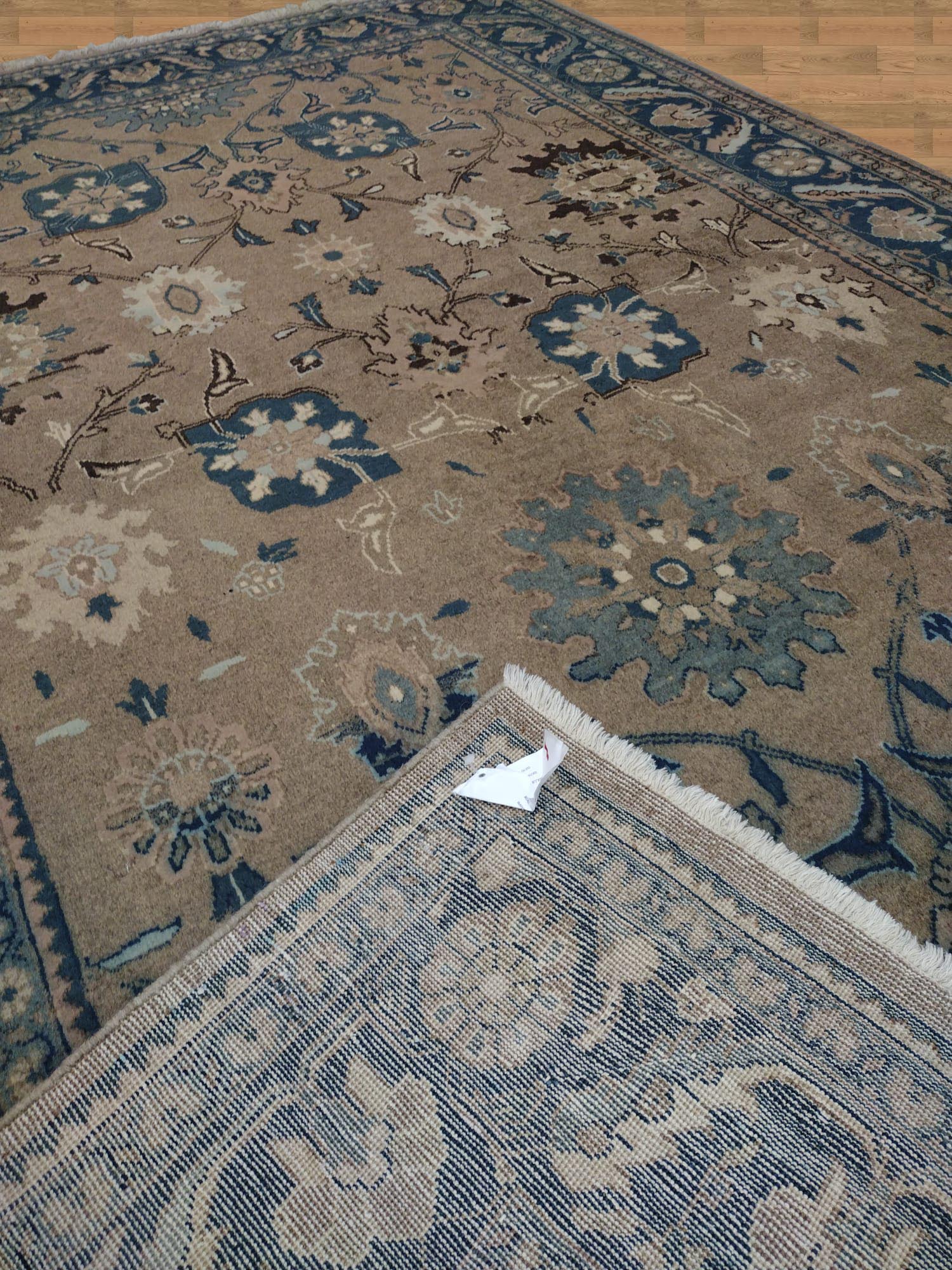 6'X10' Persian Mahal Hand Knotted Blue/Brown Vintage Area Rug – 6' × 10'