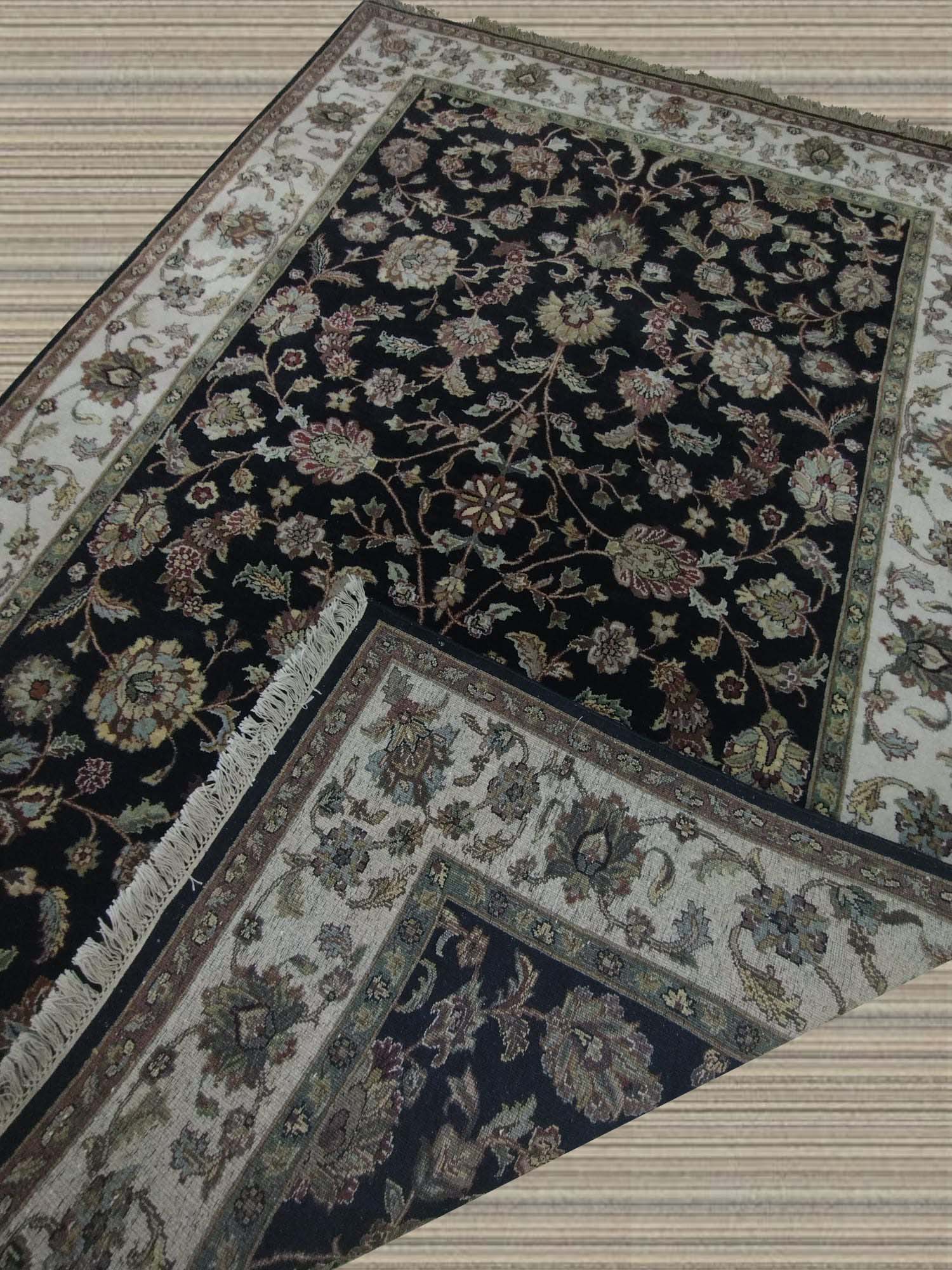 6'‌‌‌‌‌‌X9' India Hand Woven Golden Shine Floral Area Rug