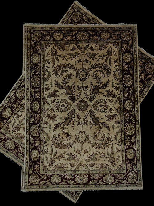 6'X9' Indian Hand Woven Ornate Floral Rug – 6' × 9'