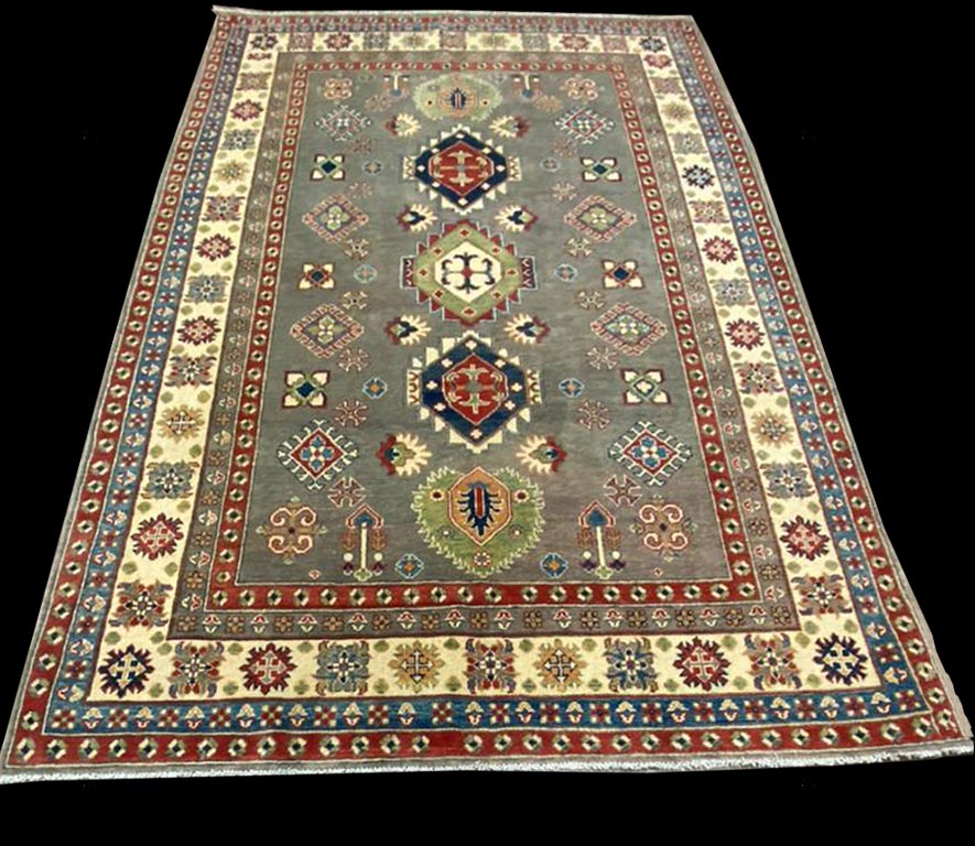 6'X9' Pak Kazak Handmade Flex Smoke/Blue Area Rug – 6' × 9'
