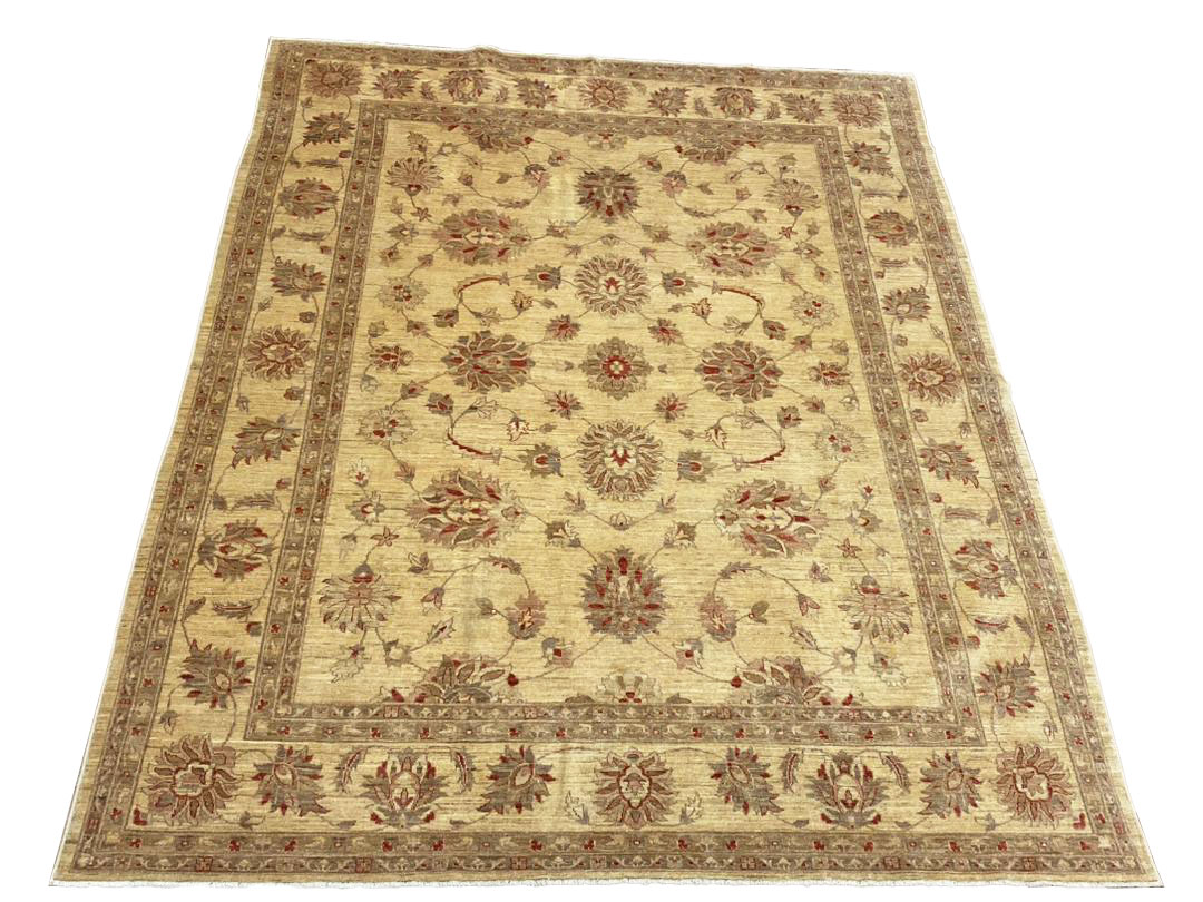 7'10X9'1" Pakistan Handmade Oushak Golden/Dull Brown Area Rug – 7'10" × 9'1"