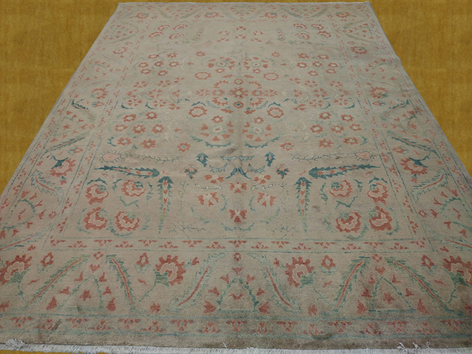 7'11"X10'6" Persian Handmade Woolen Antique Floral Rug – 7'11" × 10'6"