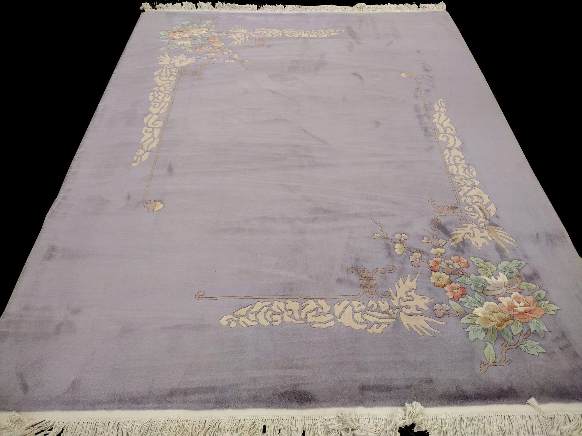 7'11"X9'1" China Handicraft Lavender Floral Area Rug – 7'11" × 9'1"