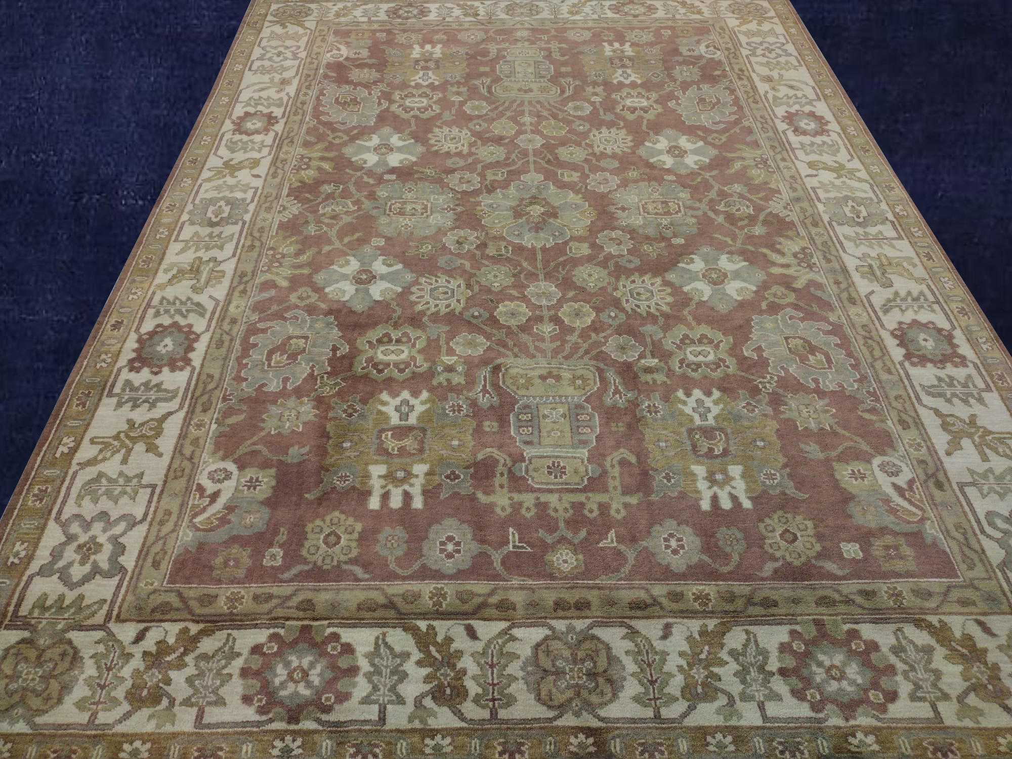 7'11"X9'11" India Agra Handmade Floral Area Oriental Rug – 7'11" × 9'11"