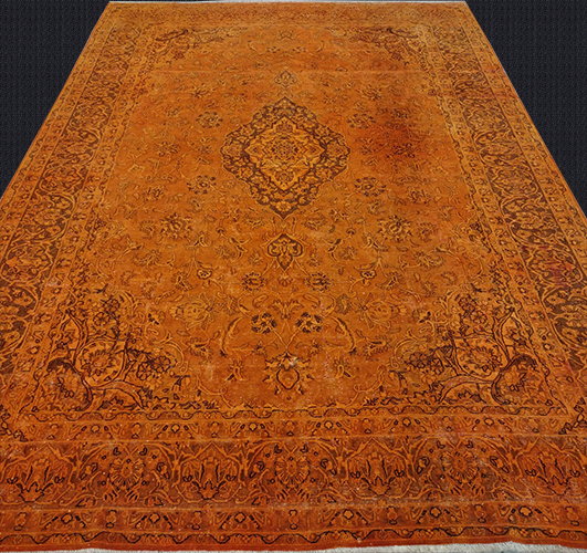7'1"X11'3" Persian Handmade Dark Orange Area Rug – 7'1" × 11'3"