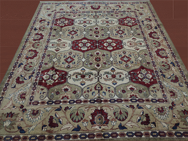 8'00"x10'00" Pakistani Handmade Triabal Floral Rug – 8' × 10'