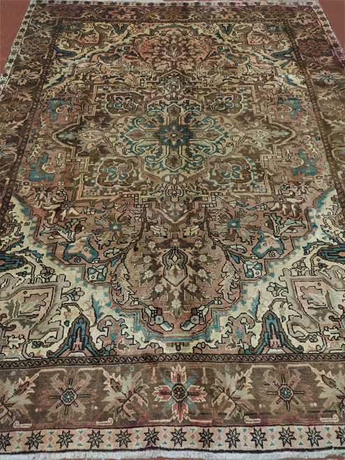 8'00"X10'6" Persian Heriz Hand Knotted Rug – 8' × 10'6"