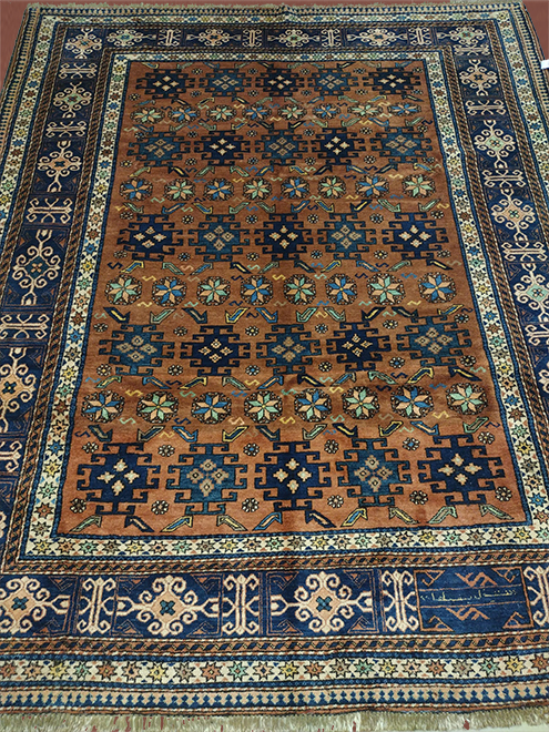 8'1"X9'9" Pakistani Uzbek Handmade Geometric Rug – 8'1" × 9'9"
