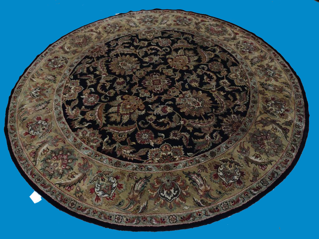 8'3"X8'3" Indian Hand-Woven Round Area Rug-GL – 8'3" × 8'3"