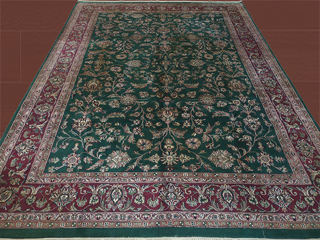 8'6"X11'6" Indian Kashan Floral Large Area Rug – 8'6" × 11'6"