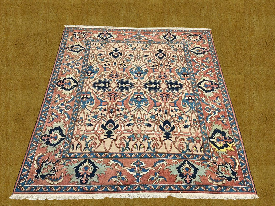 8X10 India Tribal Hand Woven Casal/Clay Area Rug – 8' × 10'