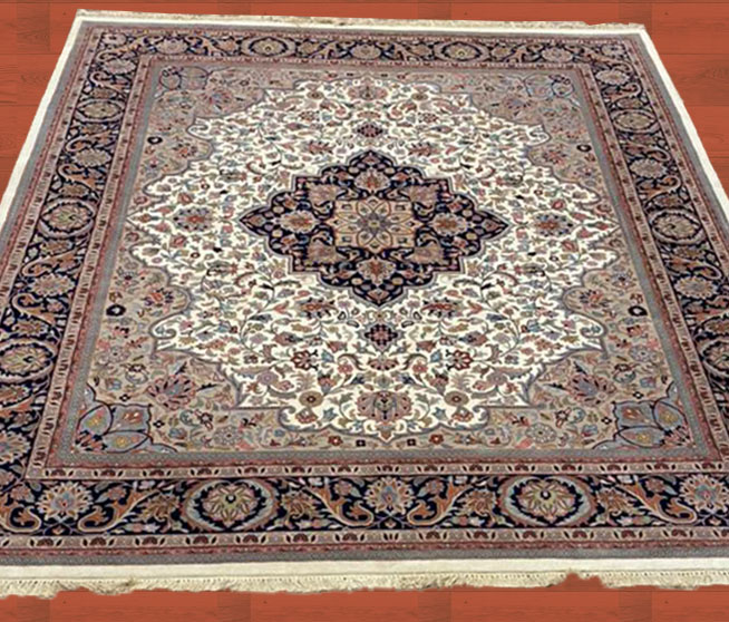 8'X10' Indian Kashan Hand Knotted Captivating Medallion Area Rug – 8' × 10'